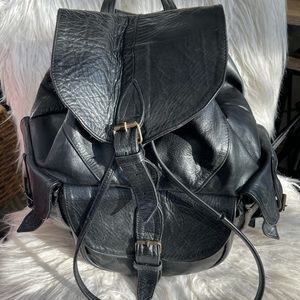 Genuine Leather Black Backpack. Made in Mexico! 90’s Nostalgic!